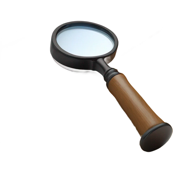 magnifying glass and computer emoji