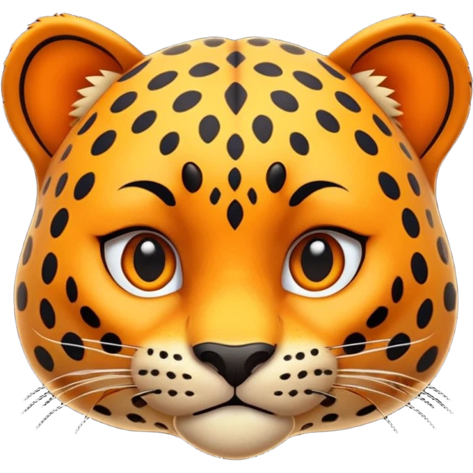 exotic leopard character, spotted fur, cute fierce face, 3D cartoon, mobile game icon style, clean background, no text, no watermark
 emoji