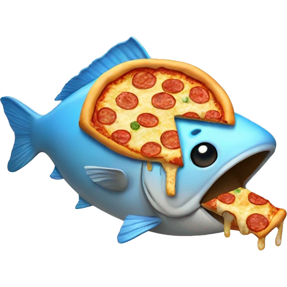 fish eating pizza emoji