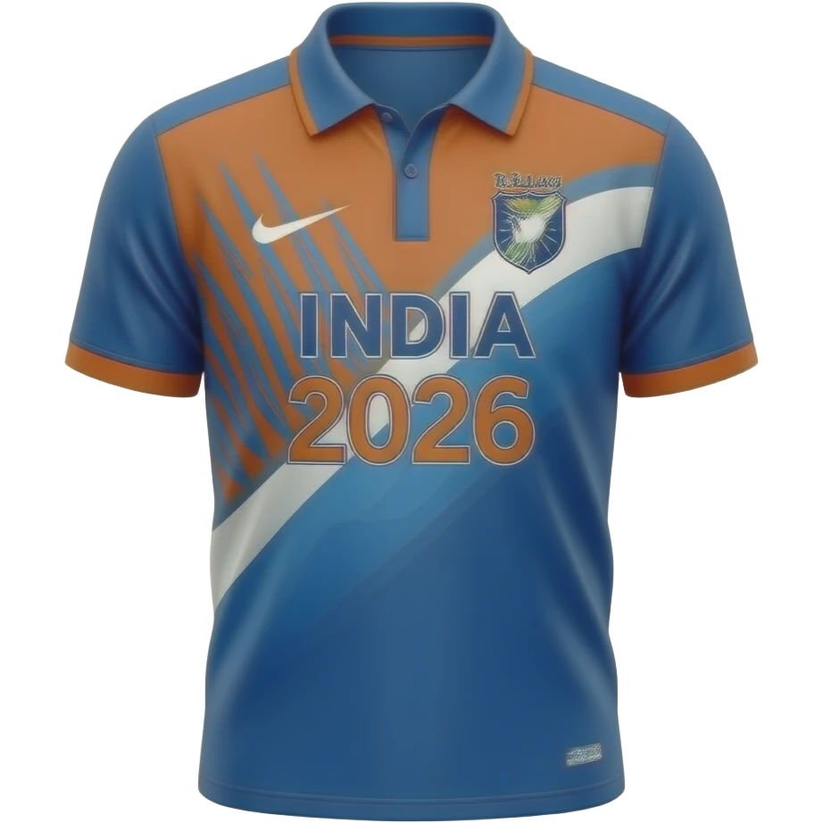 Of a custom t shirt of indian cricket team jersy 2026 t20 emoji