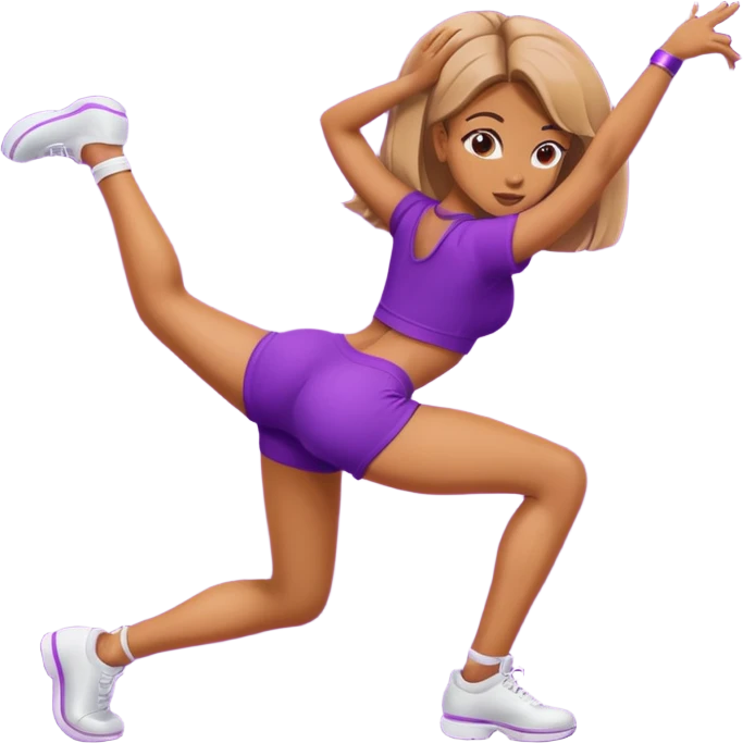 girl twerking, purple background emoji