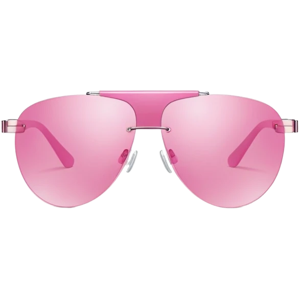 pink frameless wraparound sunglasses, Y2K fashion, single lens design emoji