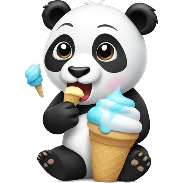 Panda eating ice cream emoji