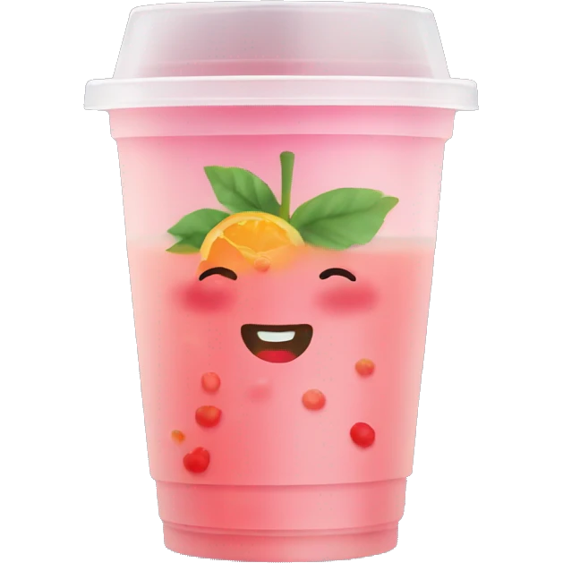 Cup of fresh fruits bubble tea emoji