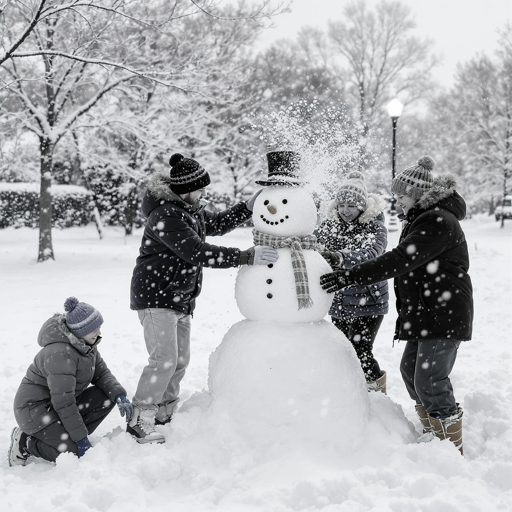 people making a snowman emoji