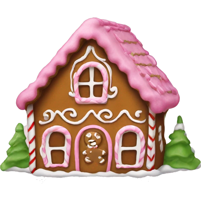 Gingerbread house pink  emoji