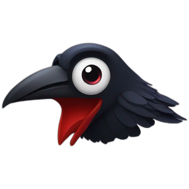 Raven-with-eyes-red emoji
