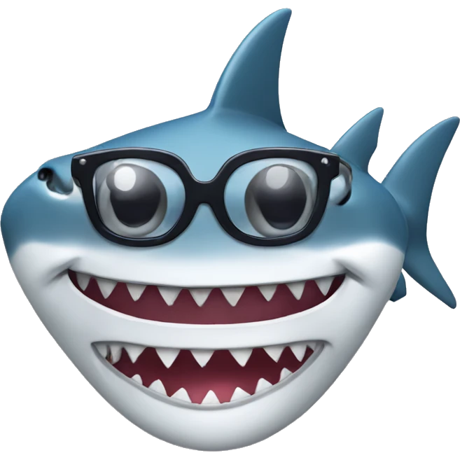 Shark with glasses  emoji