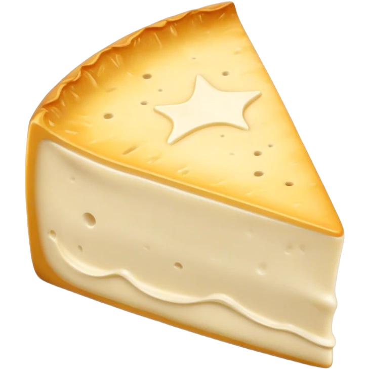 Cinematic Realistic Brie Cheese Emoji, featuring a creamy, soft-ripened cheese with a delicate rind rendered with lifelike detail and inviting, natural lighting. emoji