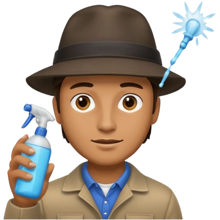 man spraying with spray emoji