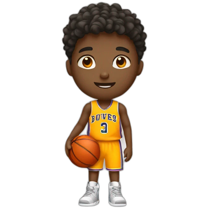a boy playing backetball emoji