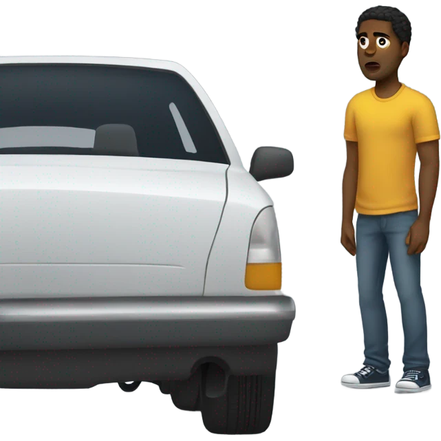 Black guy car broke emoji