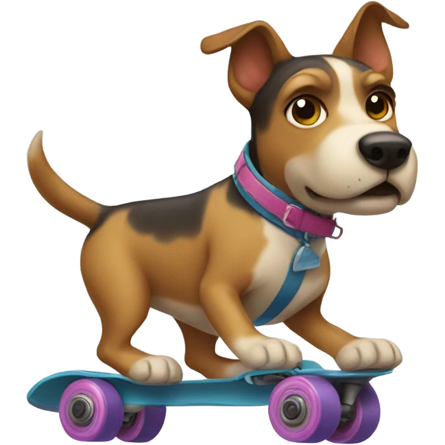 Dog roller skating  emoji