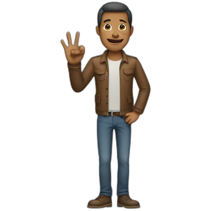 Man with only 3 fingers emoji