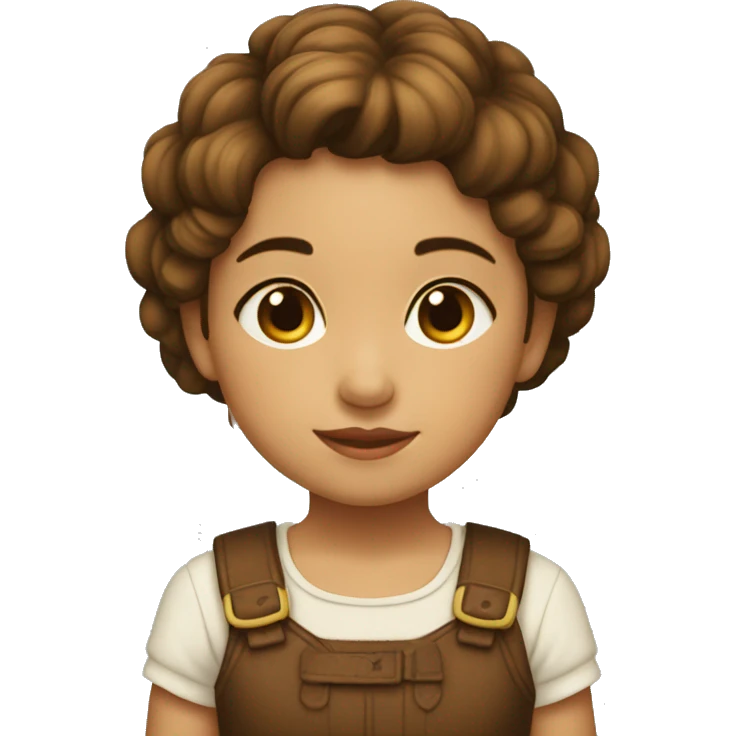 Niña pequeña pelo castaño y corto  emoji