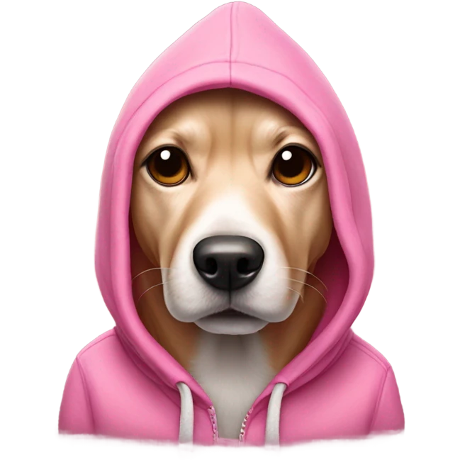 Pink dog with a hoodie emoji