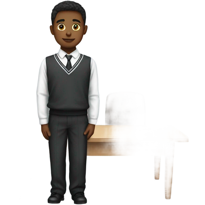 young men dressed in school uniform standing on their tables emoji