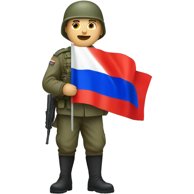 russian soldier with flag emoji
