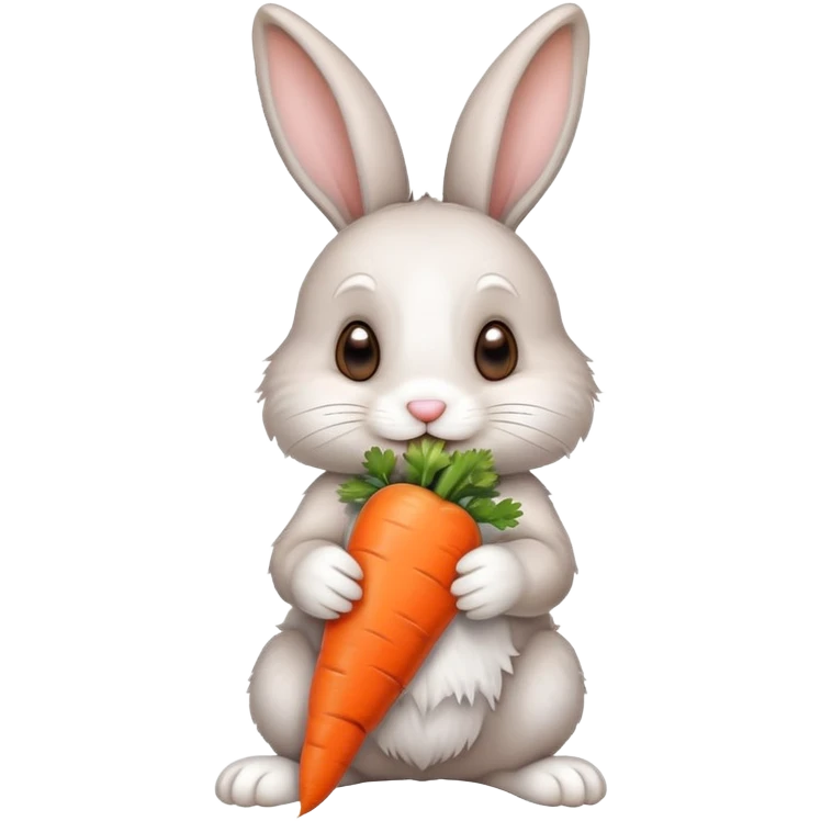 Bunny eating a carrot emoji
