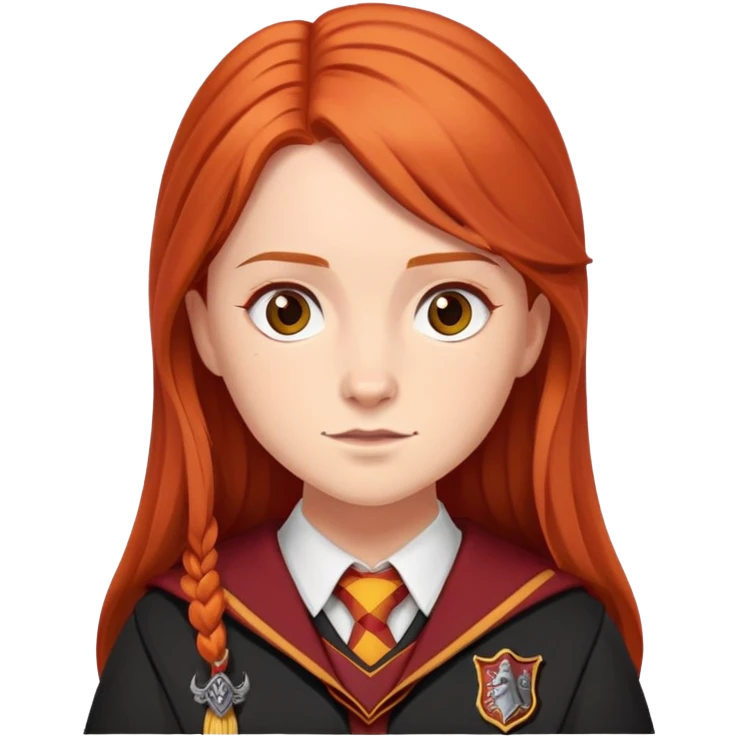 Ginny Weasley in harry potter, wear hogwarts gryfindor uniform emoji