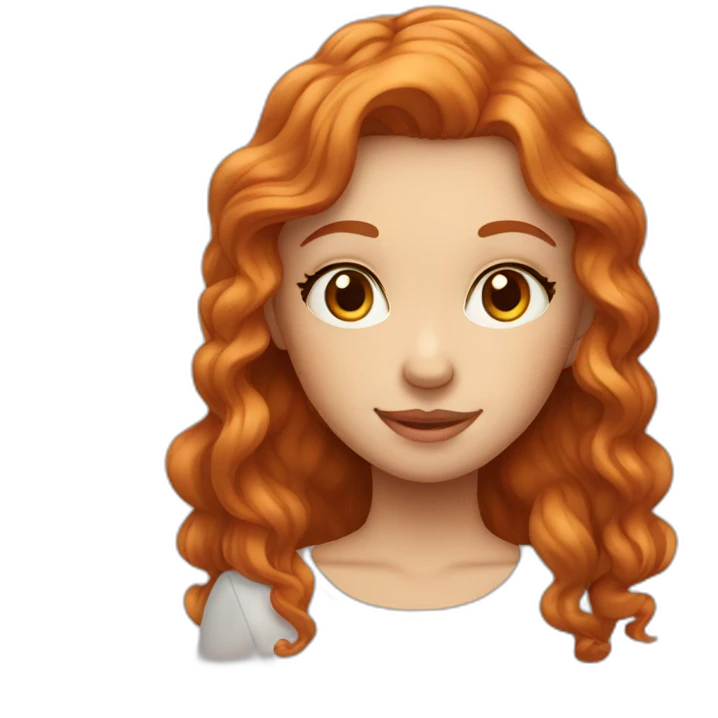 Beautiful sweet ginger girl with brown eyes emoji