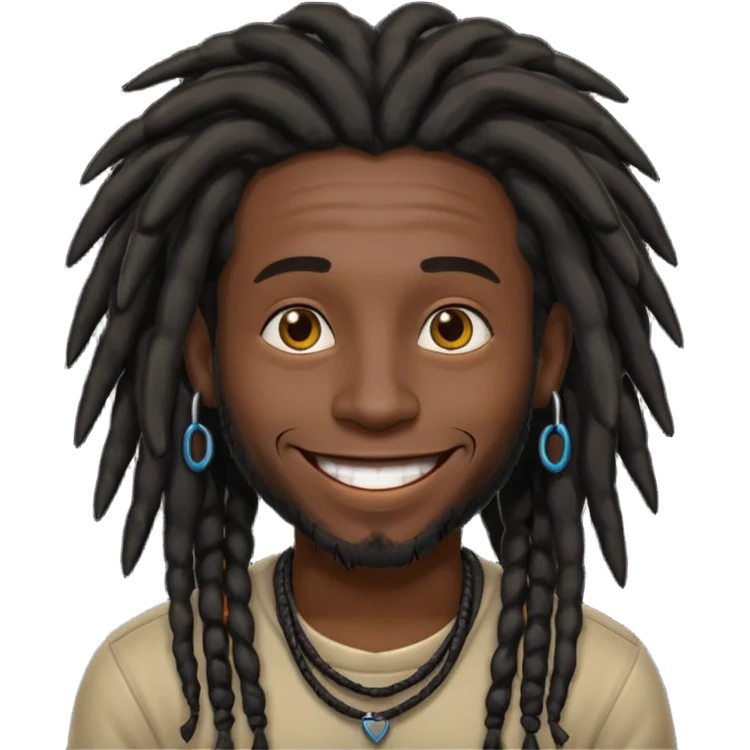 man with dreadlocks and black skin emoji
