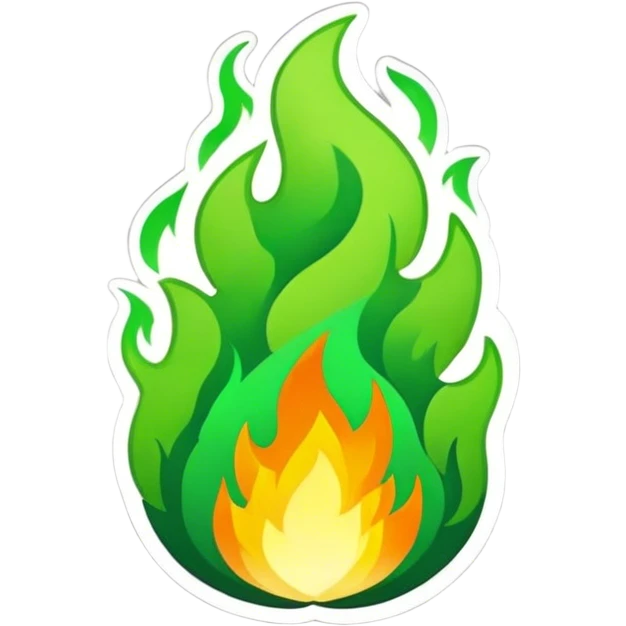 green fire model sticker emoji