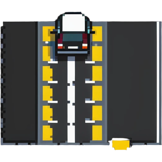 tiny simple road with crosswalk icon, modern colors, minimal details, small size emoji