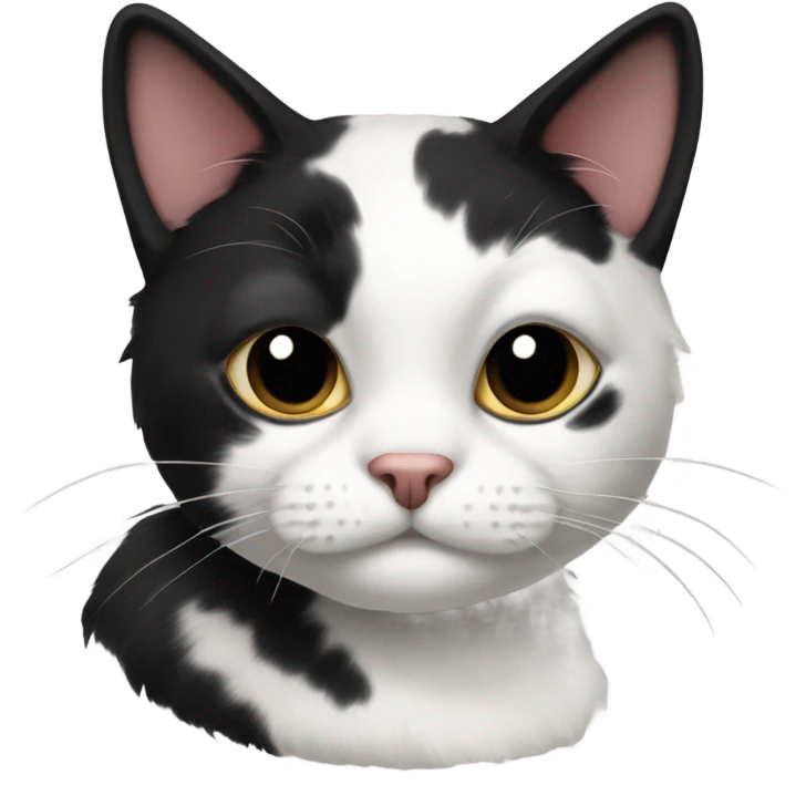 Cat black and white emoji