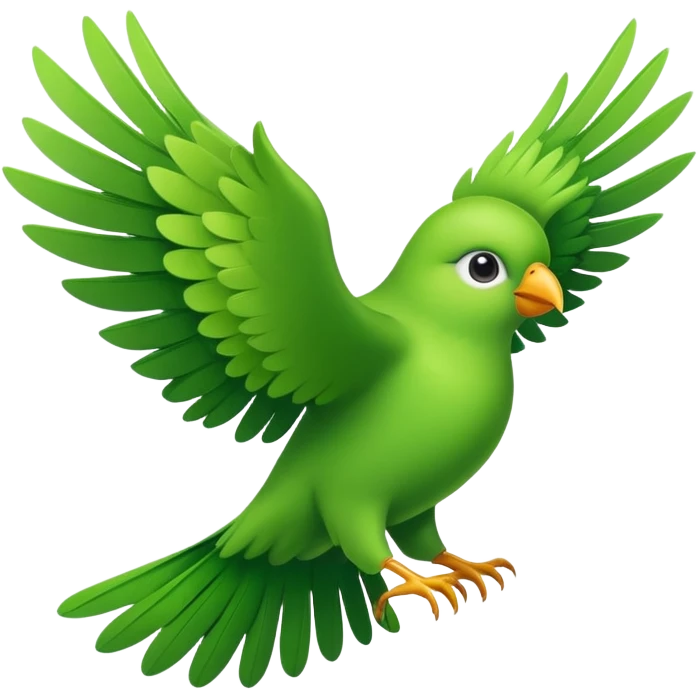 green bird flying emoji
