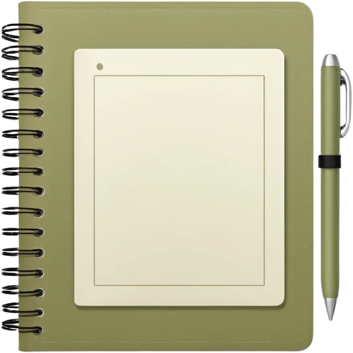 Pale olive Planner open notebook emoji