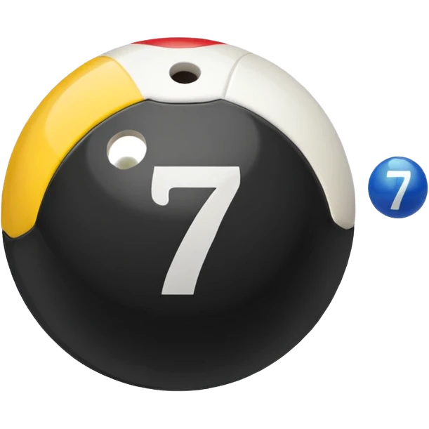 Pool table back ball with the number 7 only one number on the ball emoji