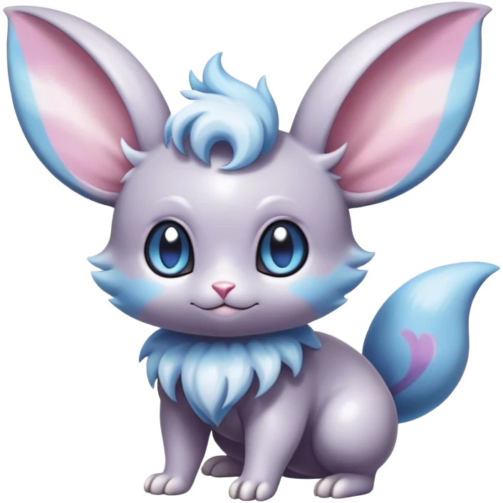 Shiny Vibrant Colorful Rare Minccino-Espurr-Cinccino-creature-hybrid emoji