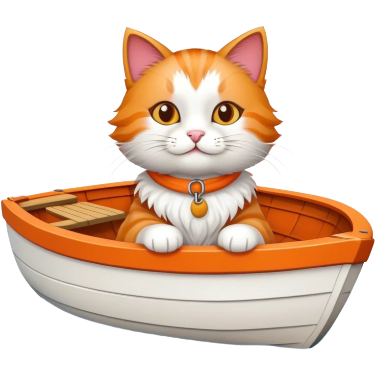 Cat riding a boat emoji
