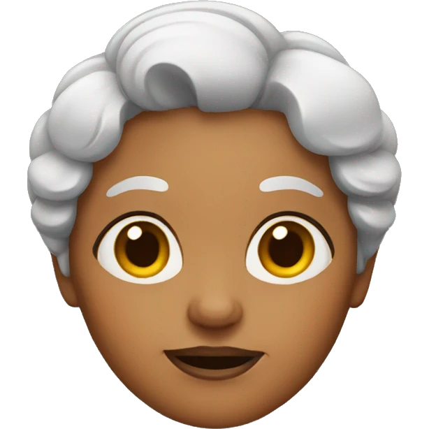 Brown granny with bun + meh  emoji
