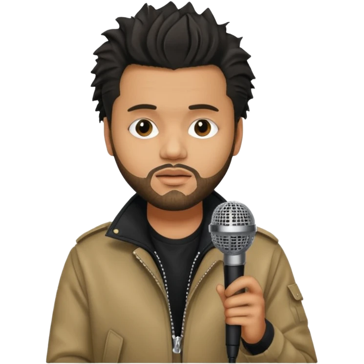 The weeknd holding microphone emoji