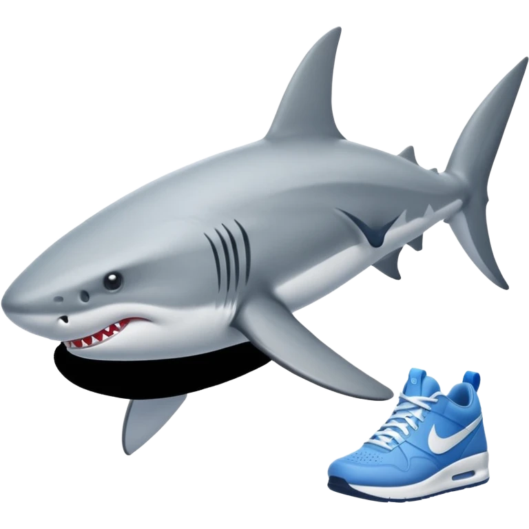 Un tiburón con Zapatos nike emoji