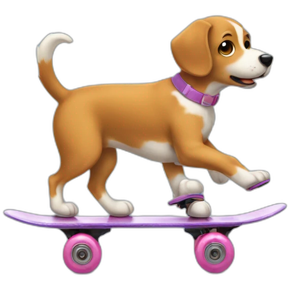 dog rollerskating emoji