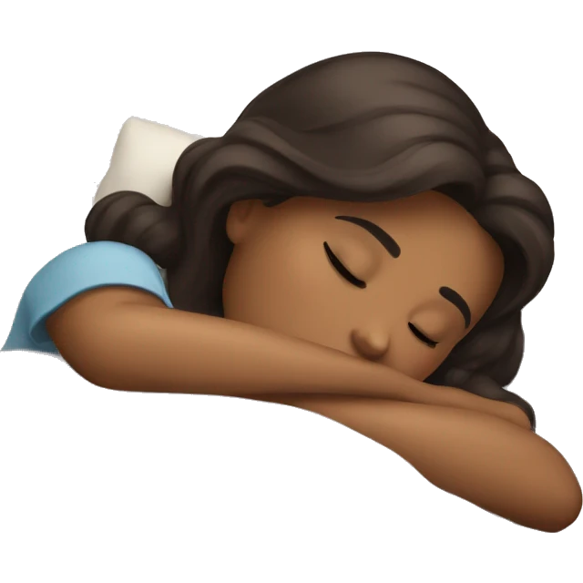 Brunette girl sleeping emoji