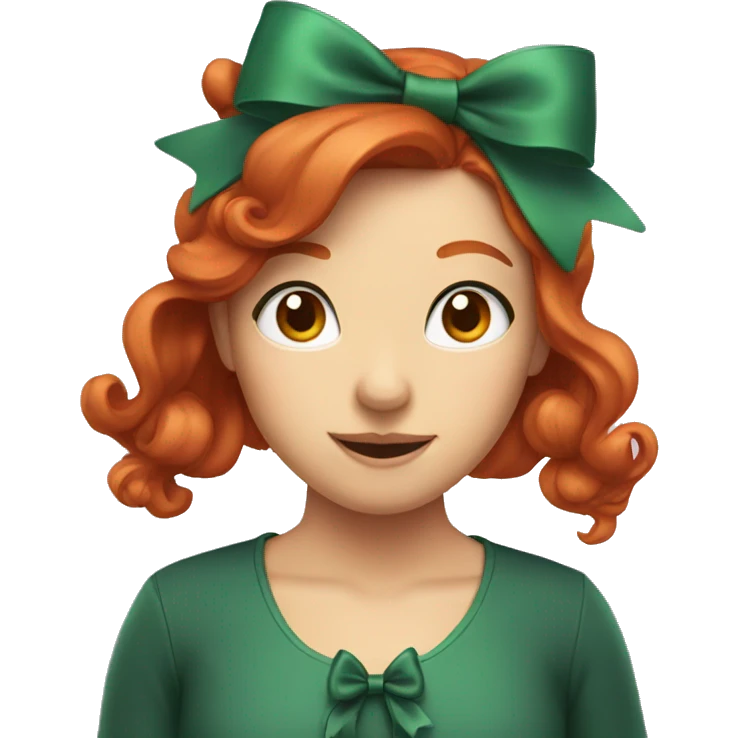 Redhead with a bow emoji