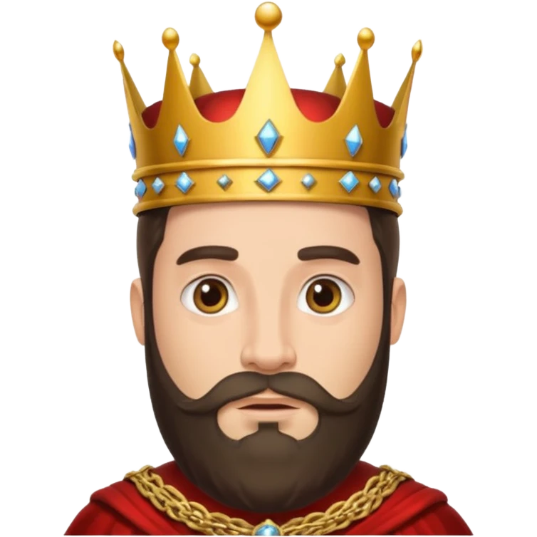 King with crown and beared emoji