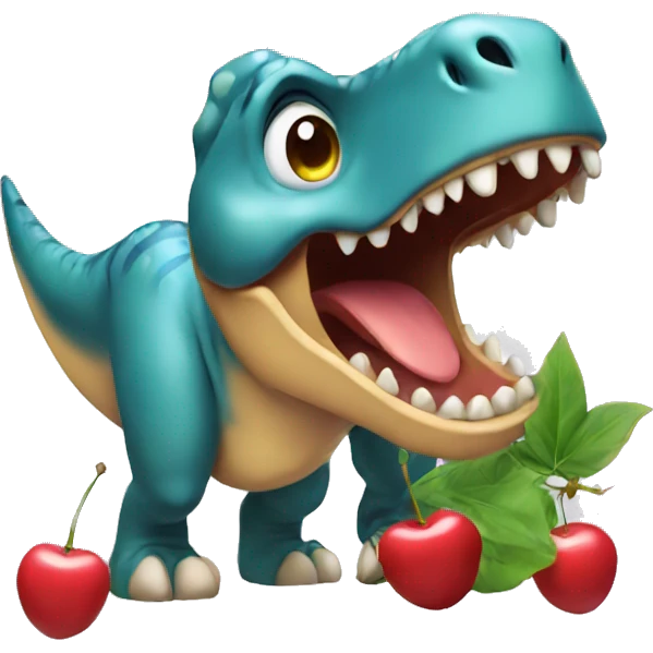 a dinosaur with cherrys   emoji