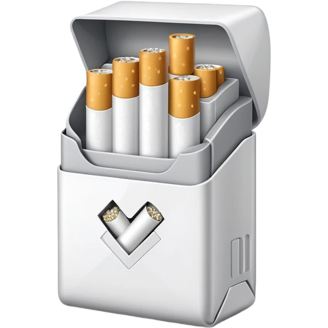 white seven stars grey shining cigaret pack with a few little white  emoji