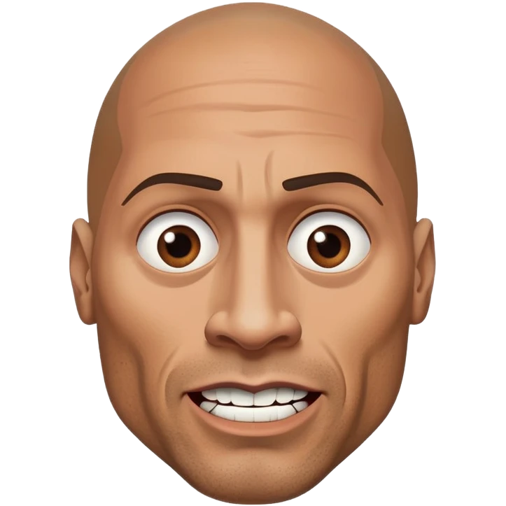 Dwayne the rock Johnson making creepy face emoji