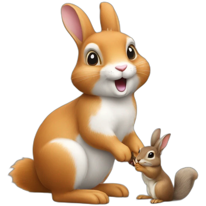 a rabbit with a squirrel emoji