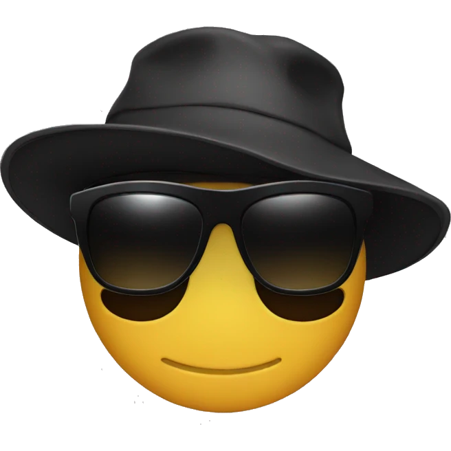 Emoji face with black bucket hat and sunglasses  emoji