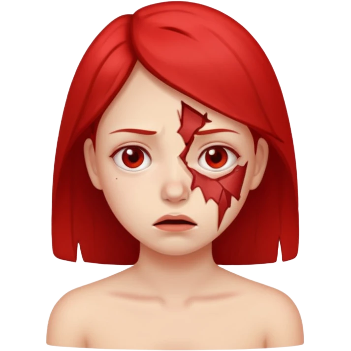Girl with Damaged skin barrier: irritates, redness, dry emoji