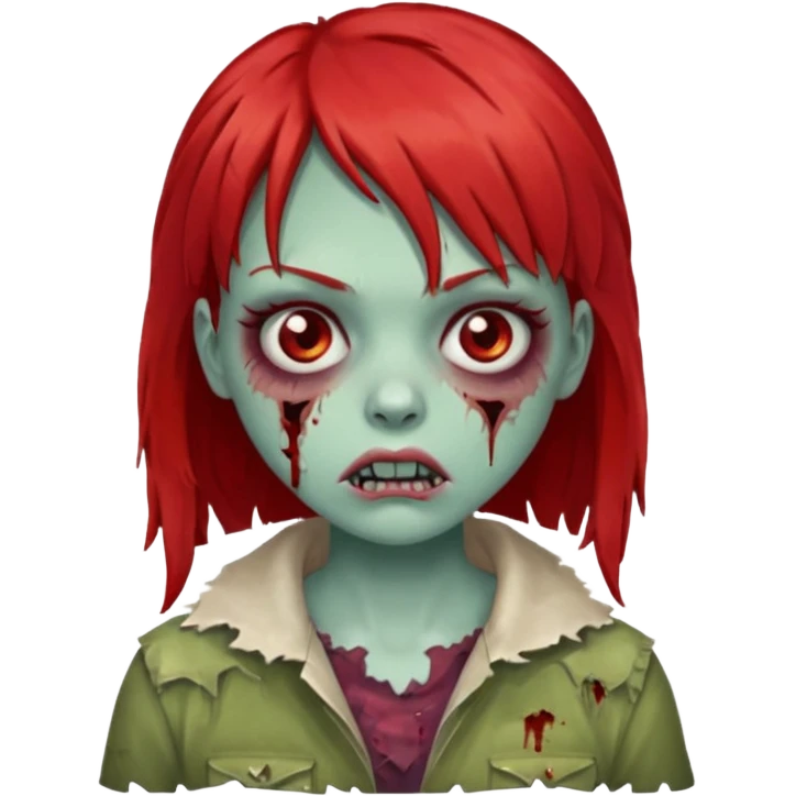 Zombie girl franja ruiva emoji