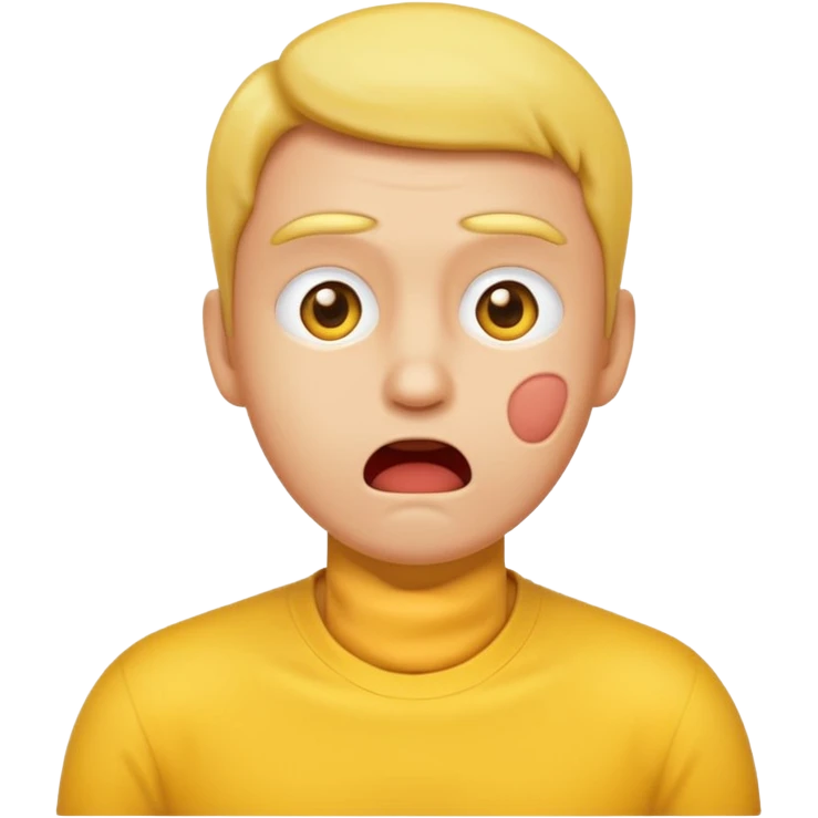 Yellow face emoji getting the back of his neck slapped  emoji