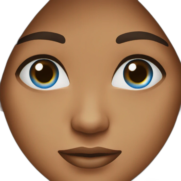 Blue eyes long dark brown woman emoji